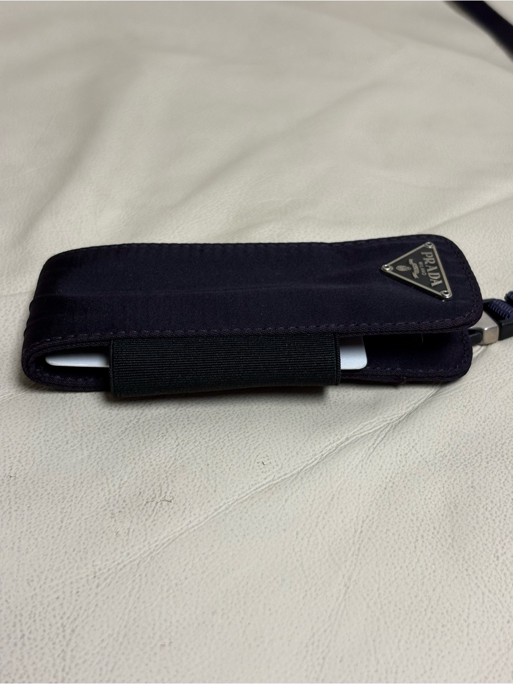 VTG PRADA Purple Phone Holder w/ Removable Lanyard Triangle Logo - Picture 8 of 15